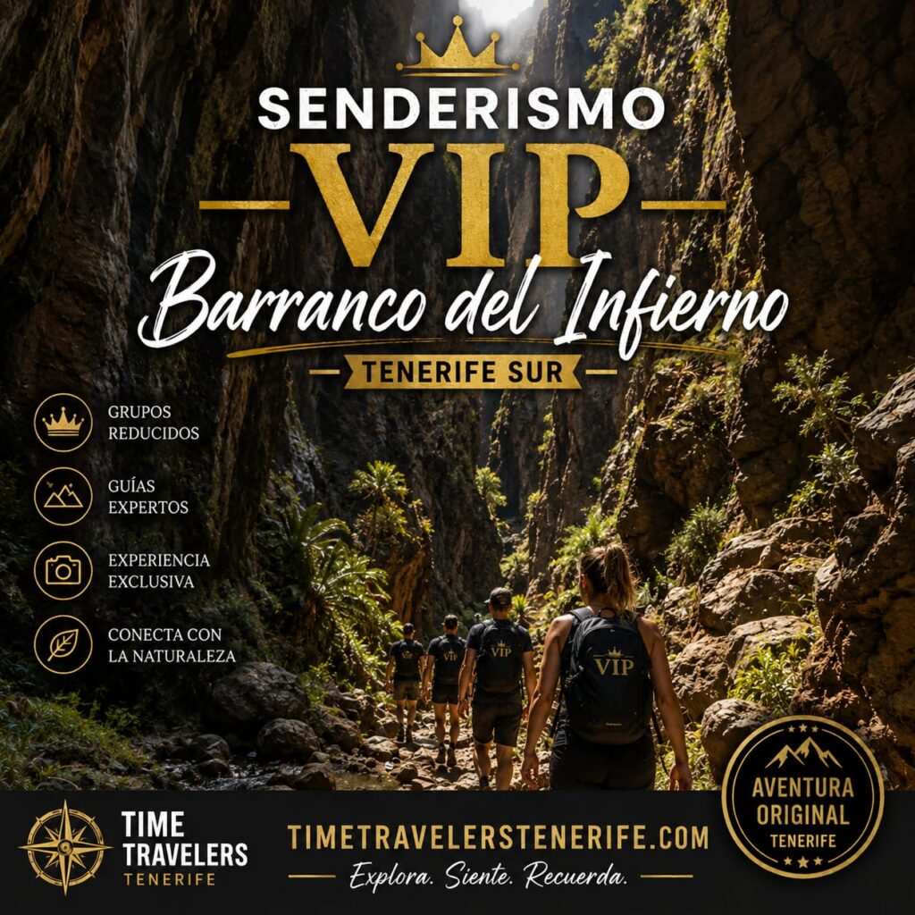Cartel de senderismo VIP en el Barranco del Infierno